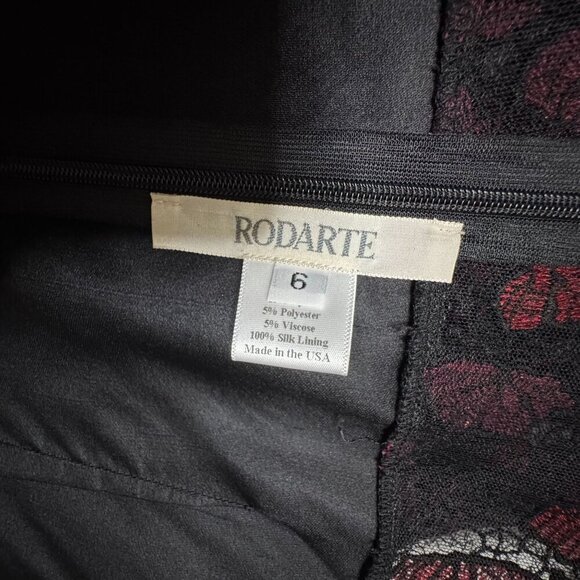 Vintage Y2K RODARTE Black Red Butterfly Embroidered Silk Blend Cocktail Dress - Picture 16 of 17